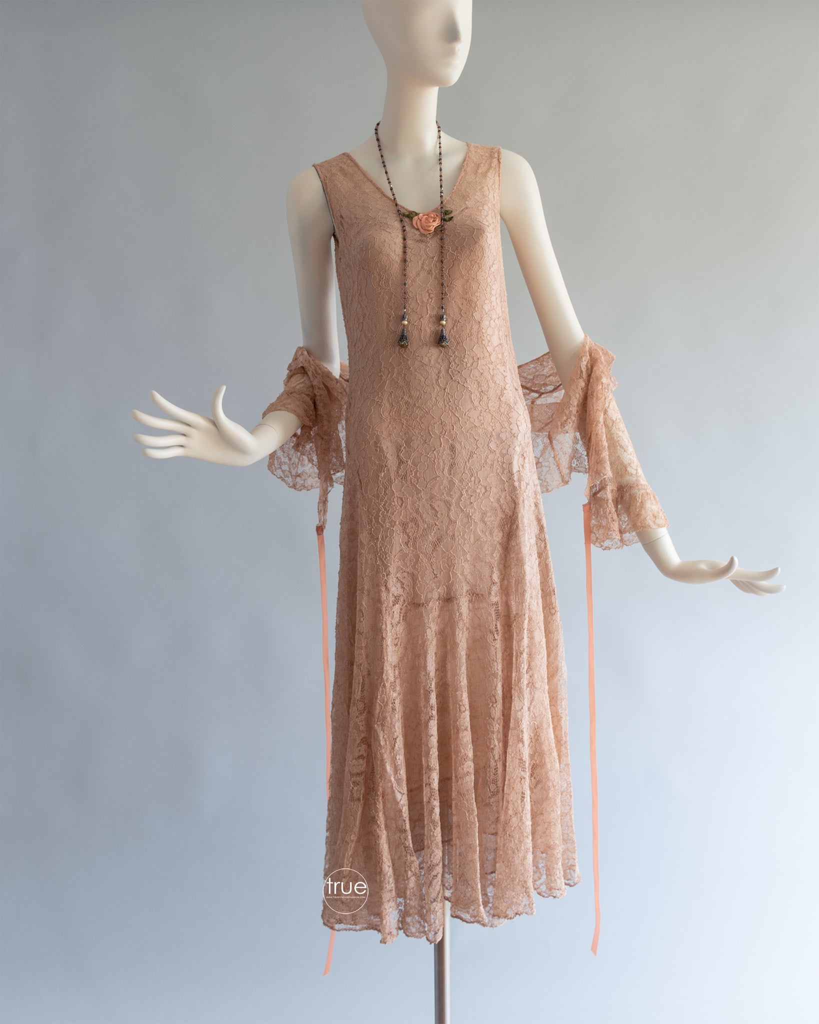 lovely nude/taupe-ish lace dress with ...